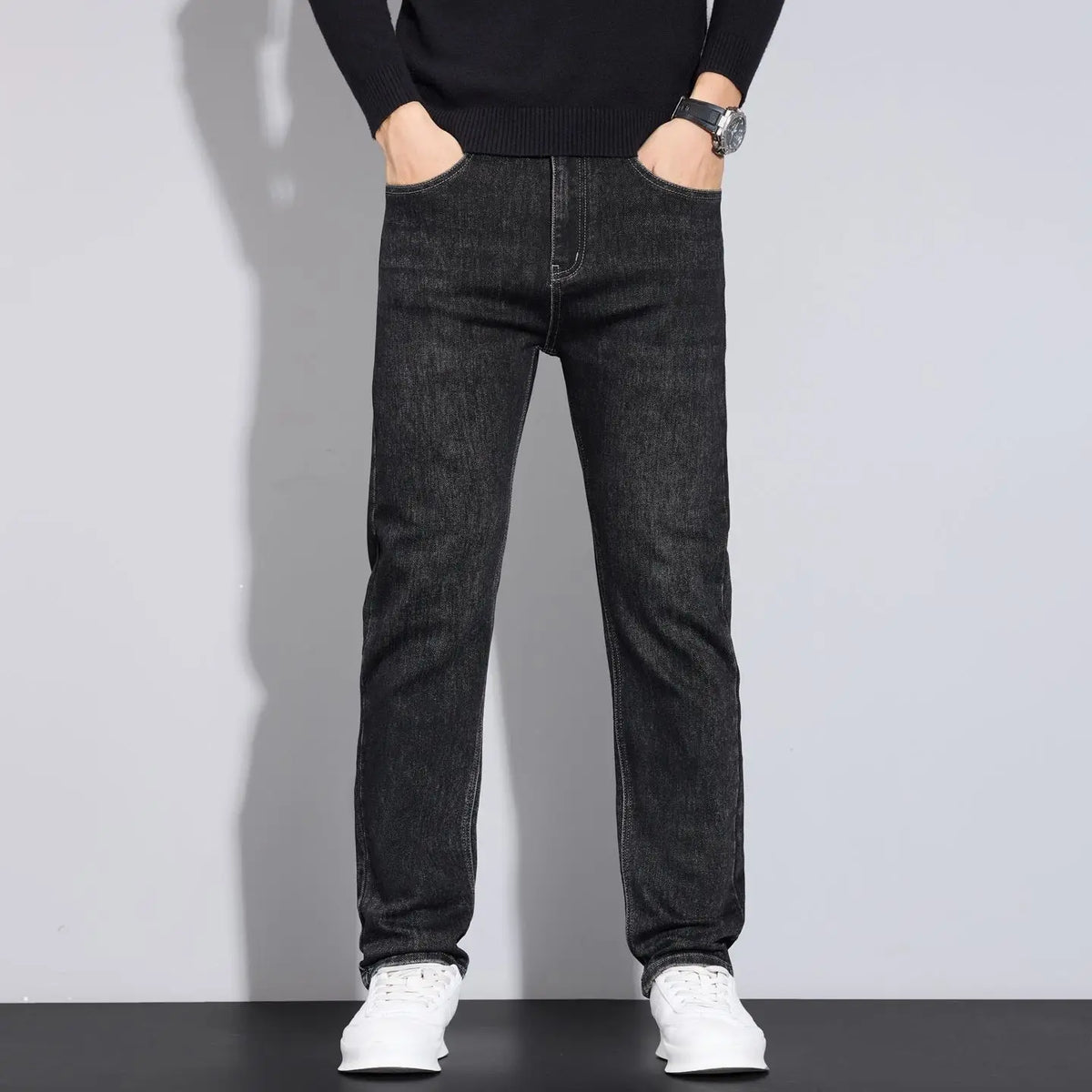 Men's Premium Stretch Straight-Leg Jeans