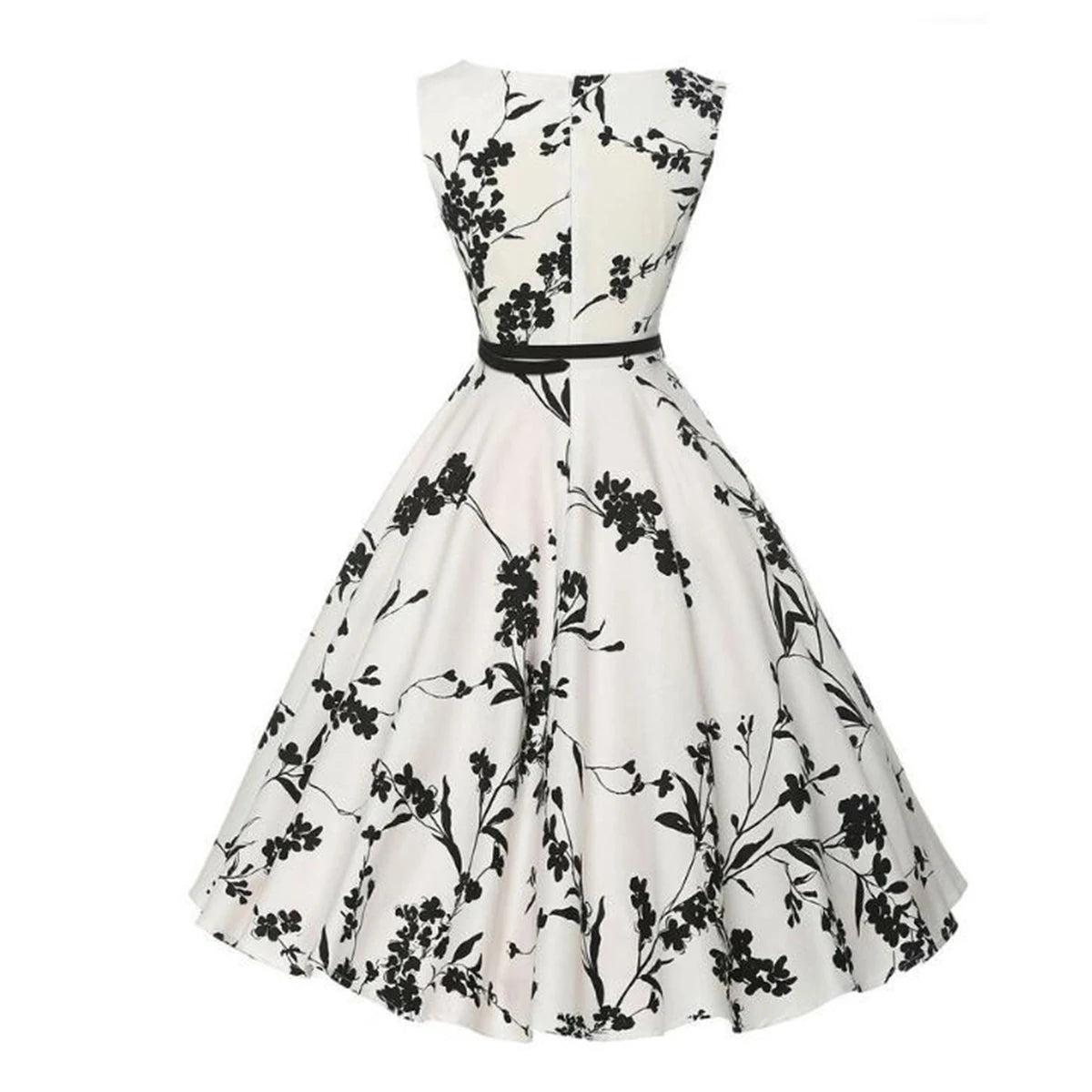 Retro Floral A-Line Swing Dress