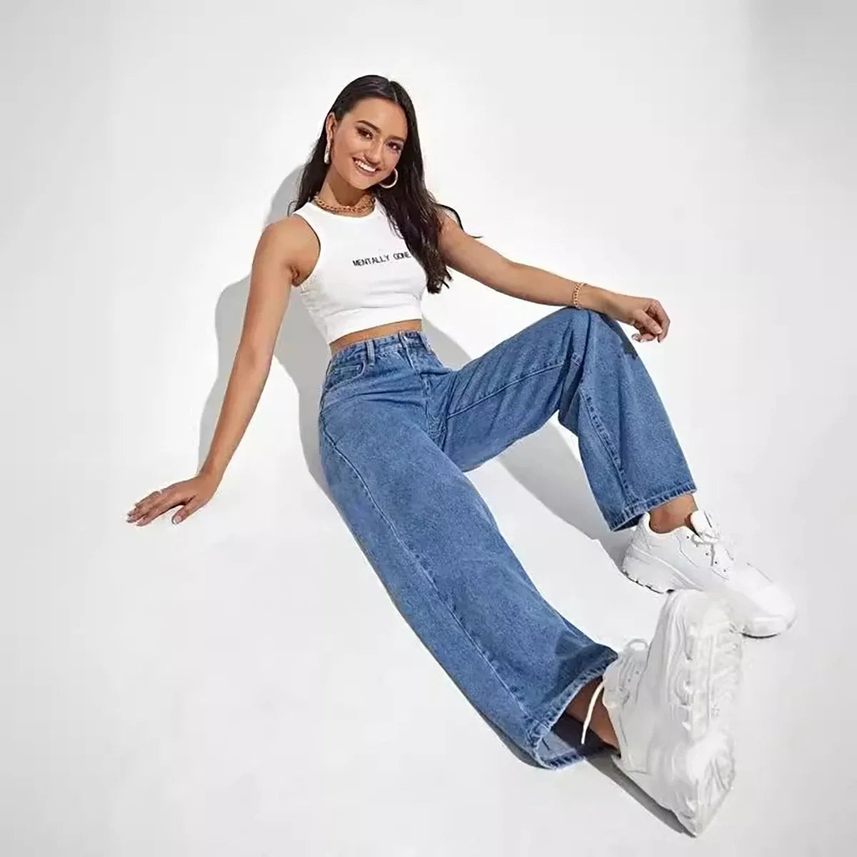 Retro Baggy High-Waisted Jeans